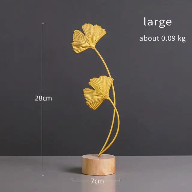 Nordic Gold Ginkgo  Leaves Sculpture