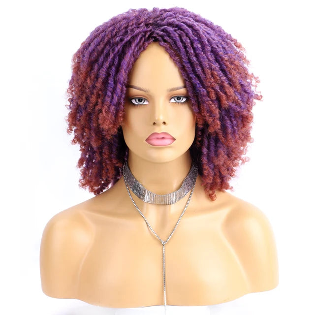 6-Inch Synthetic Lace Front Faux Locs Wig